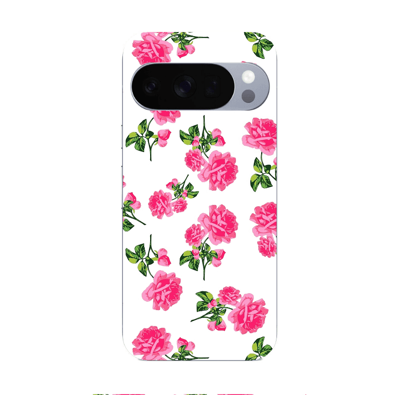 Google Pixel 10 Pro Roses White Transparent Silicone TPU Θήκη